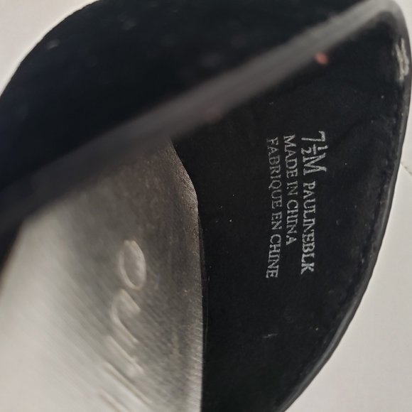 OUTLINE Black Velvet Kitten heels shoes Beaded detail - Picture 7 of 9